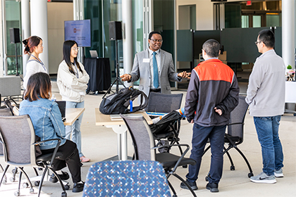 Dr. Achilefu addresses North Texas biomedical engineering researchers during 2024 healthcare challenge event at UTSW